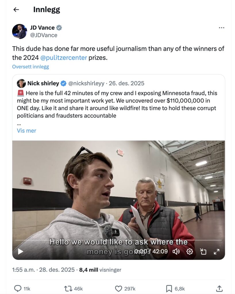 Right-wing influencer
Shirley
Vance
Trump
Somali